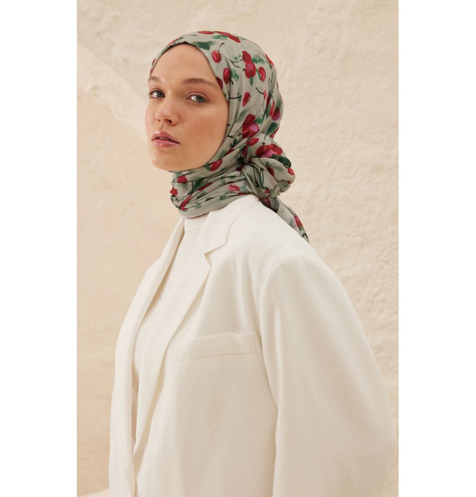 Modefa Shawl Light Green Rami Lightweight Hijab Shawl Cherry - Light Green