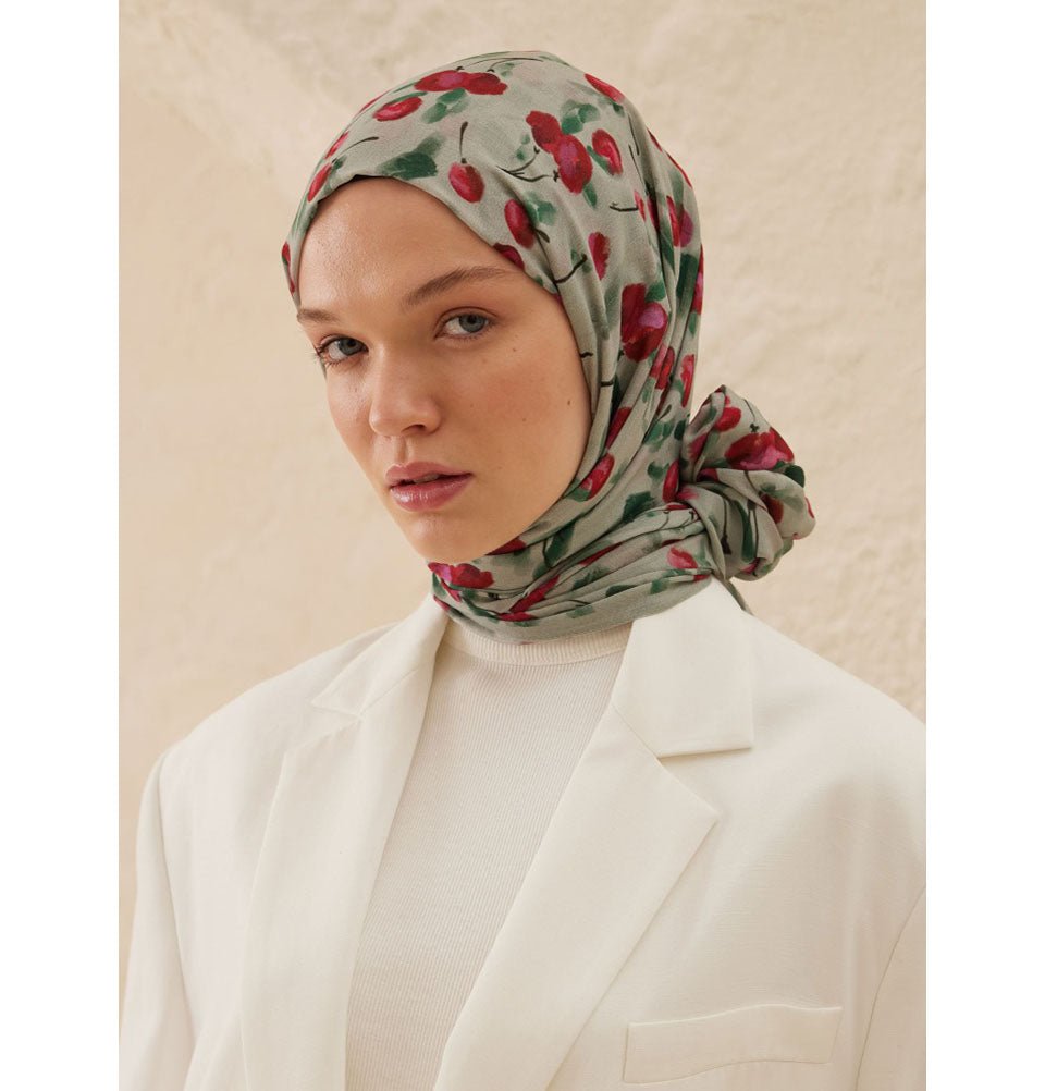 Modefa Shawl Light Green Rami Lightweight Hijab Shawl Cherry - Light Green