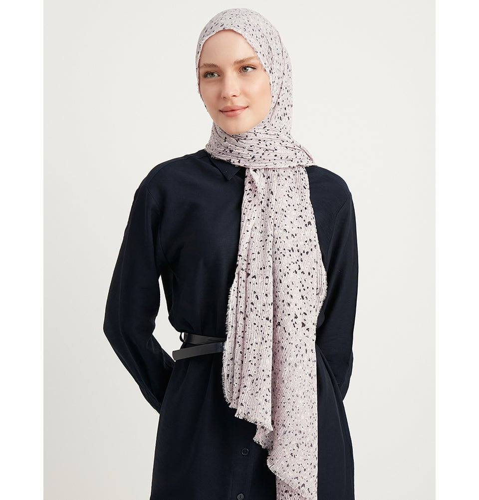 Modefa Shawl Lilac Ditsy Floral Crepe Crinkle Hijab Shawl - Lilac