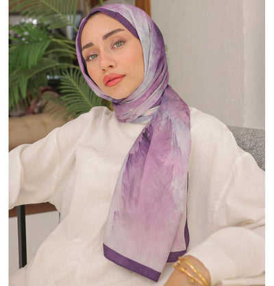 Modefa Shawl Lilac Dreamy Color Cotton Blend Patterned Shawl Hijab - Lilac