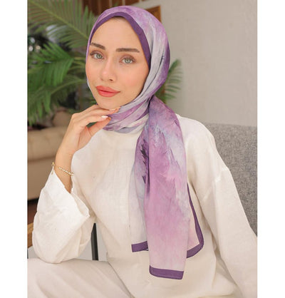 Modefa Shawl Lilac Dreamy Color Cotton Blend Patterned Shawl Hijab - Lilac