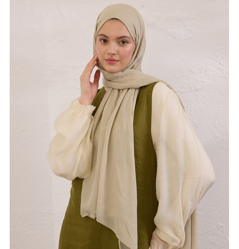 Modefa Shawl Linen Everyday Basic Soft Viscose Shawl Hijab - Linen