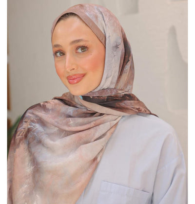 Modefa Shawl Mink Dreamy Color Cotton Blend Patterned Shawl Hijab - Mink