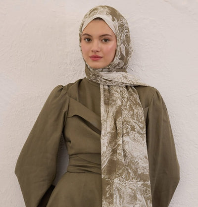Modefa Shawl Mink Rami Lightweight Hijab Shawl Secret Elegance - Mink