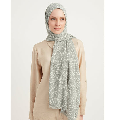 Modefa Shawl Mint Ditsy Floral Crinkle Hijab Shawl - Mint