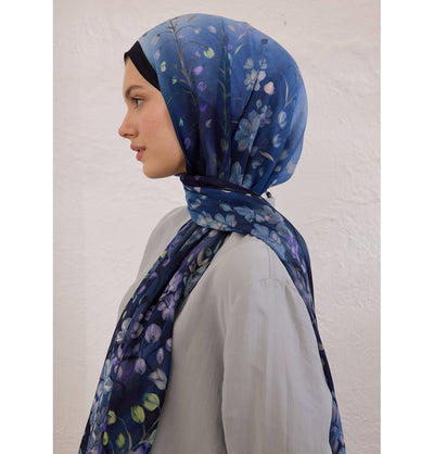 Modefa Shawl Navy Blue Rami Lightweight Hijab Shawl Wisteria - Navy Blue