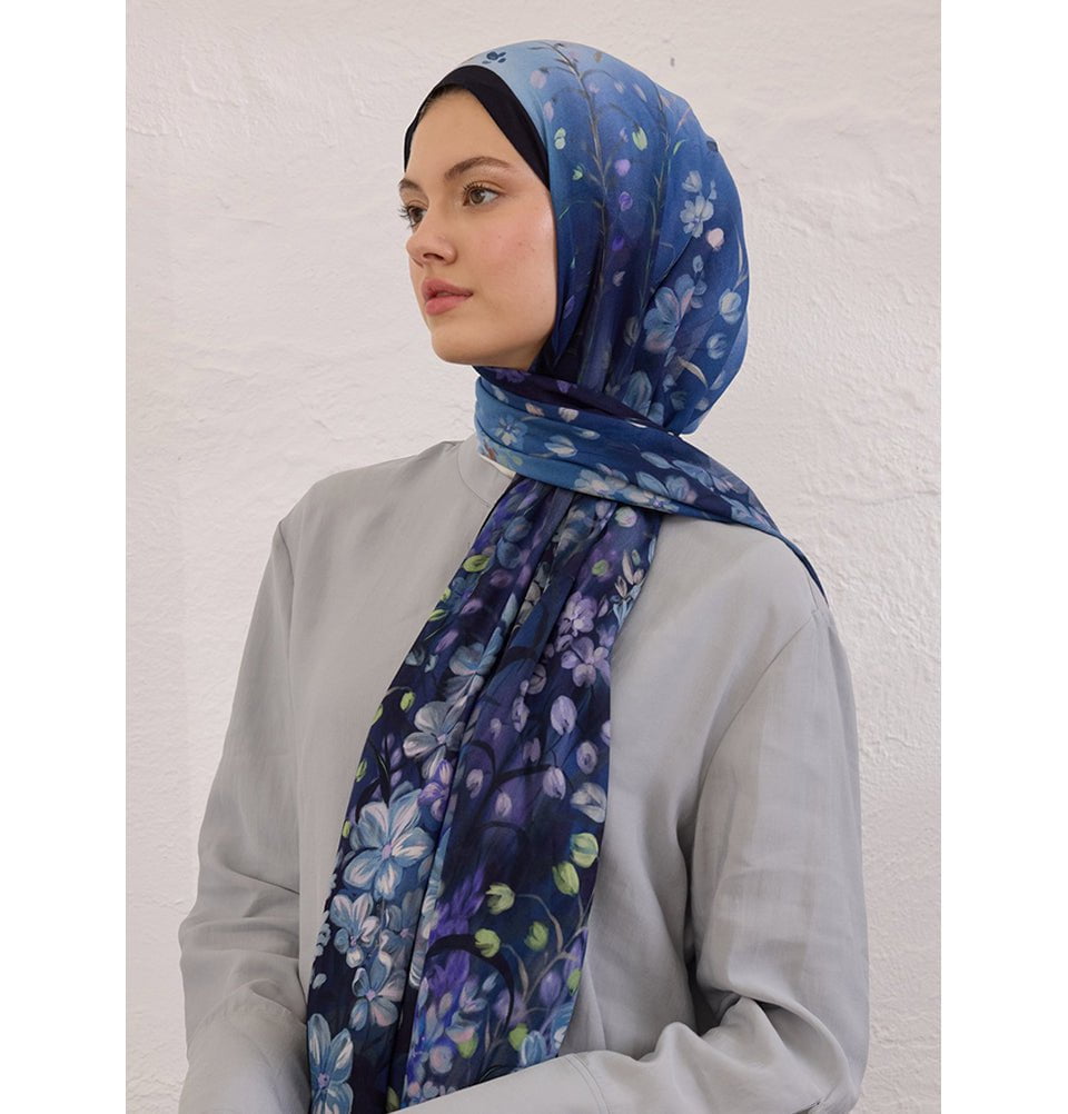 Modefa Shawl Navy Blue Rami Lightweight Hijab Shawl Wisteria - Navy Blue