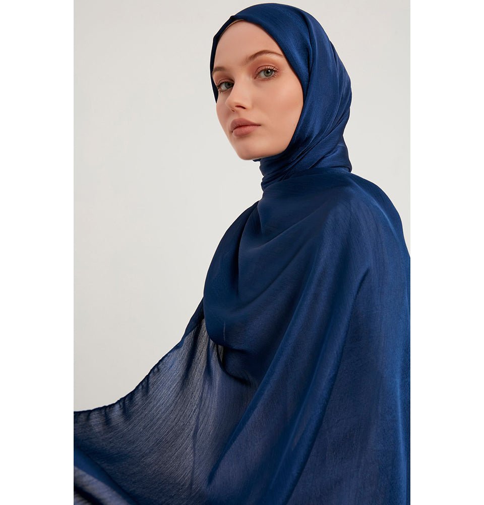 Modefa Shawl Navy Blue Shine Hijab Shawl - Navy Blue