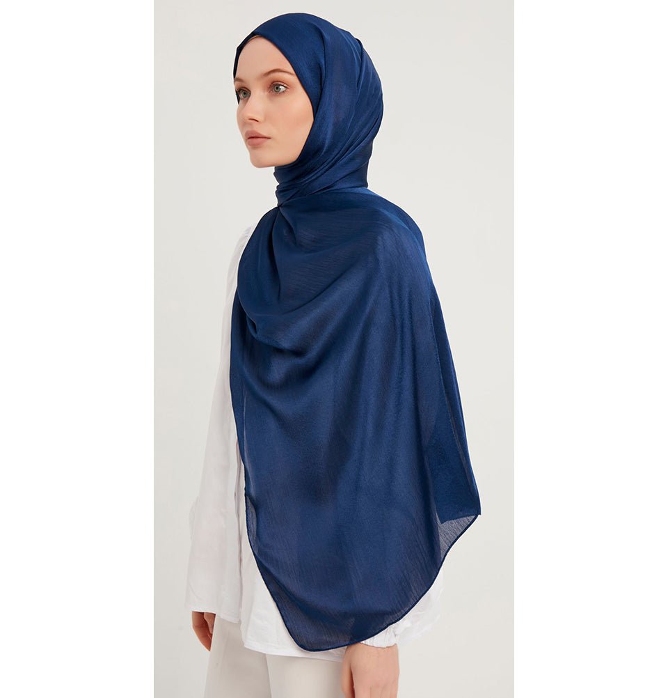 Shine Hijab Shawl - Navy Blue
