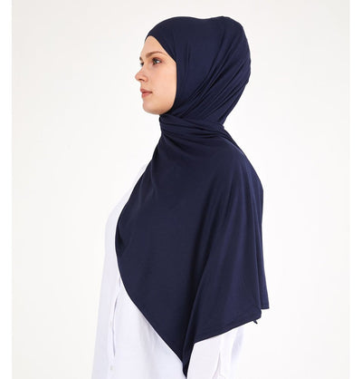 Modefa Shawl Navy Blue Soft Jersey Shawl Hijab - Navy Blue
