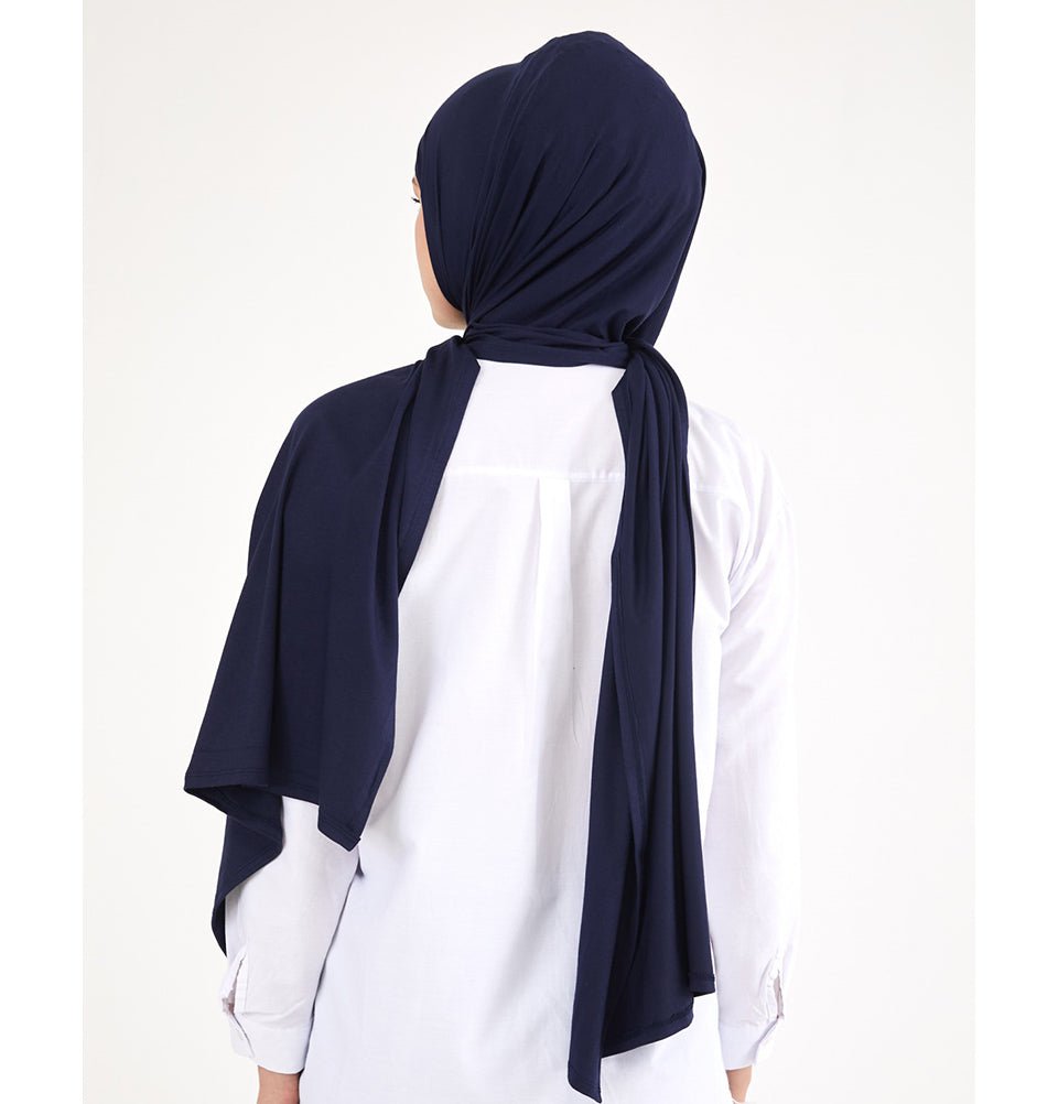Modefa Shawl Navy Blue Soft Jersey Shawl Hijab - Navy Blue