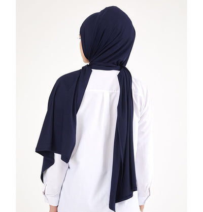 Modefa Shawl Navy Blue Soft Jersey Shawl Hijab - Navy Blue