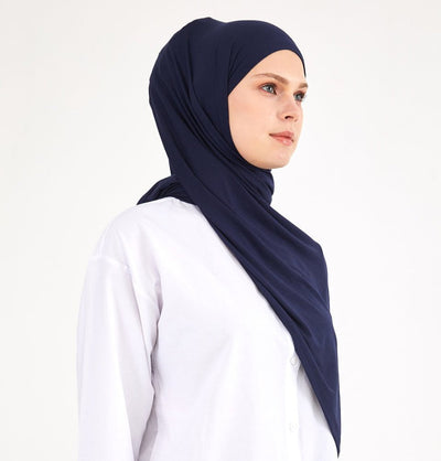Modefa Shawl Navy Blue Soft Jersey Shawl Hijab - Navy Blue