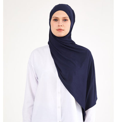 Modefa Shawl Navy Blue Soft Jersey Shawl Hijab - Navy Blue