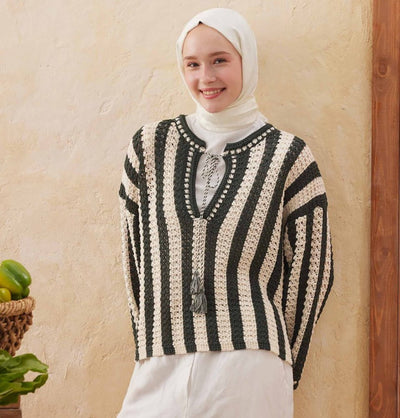 Modefa Shawl Off-White Diamond Jacquard Satin Hijab Shawl - Off-White