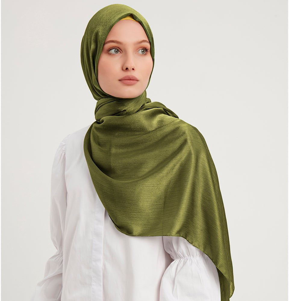 Modefa Shawl Olive Green Shine Hijab Shawl - Olive Green