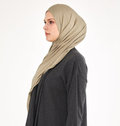 Modefa Shawl Olive Green Soft Jersey Shawl Hijab - Olive Green