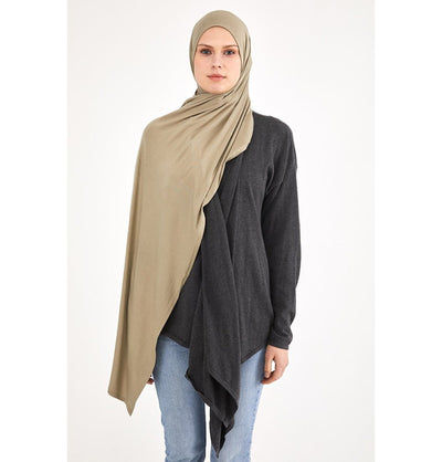 Modefa Shawl Olive Green Soft Jersey Shawl Hijab - Olive Green
