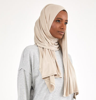 Modefa Shawl Pale Beige Soft Jersey Shawl Hijab - Pale Beige
