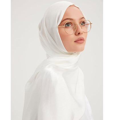 Modefa Shawl Pearl White Shine Hijab Shawl - Pearl White