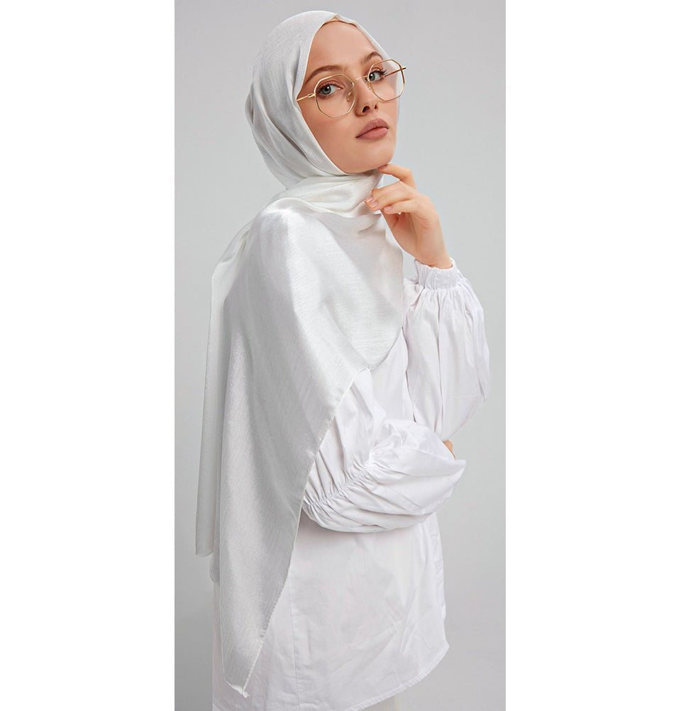 Modefa Shawl Pearl White Shine Shawl - Pearl White