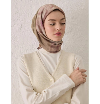 Modefa Shawl Petal Strokes Rosey Pink Patterned Viscose Cotton Square Hijab - Petal Strokes Rosey Pink