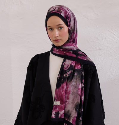 Modefa Shawl Plum Purple Rami Lightweight Hijab Shawl Vintage Rose - Plum Purple