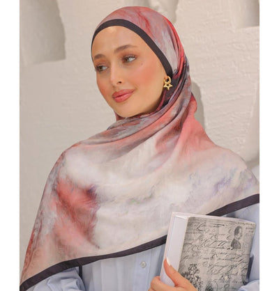 Modefa Shawl Pomegrante Red Dreamy Color Cotton Blend Patterned Shawl Hijab - Pomegrante Red