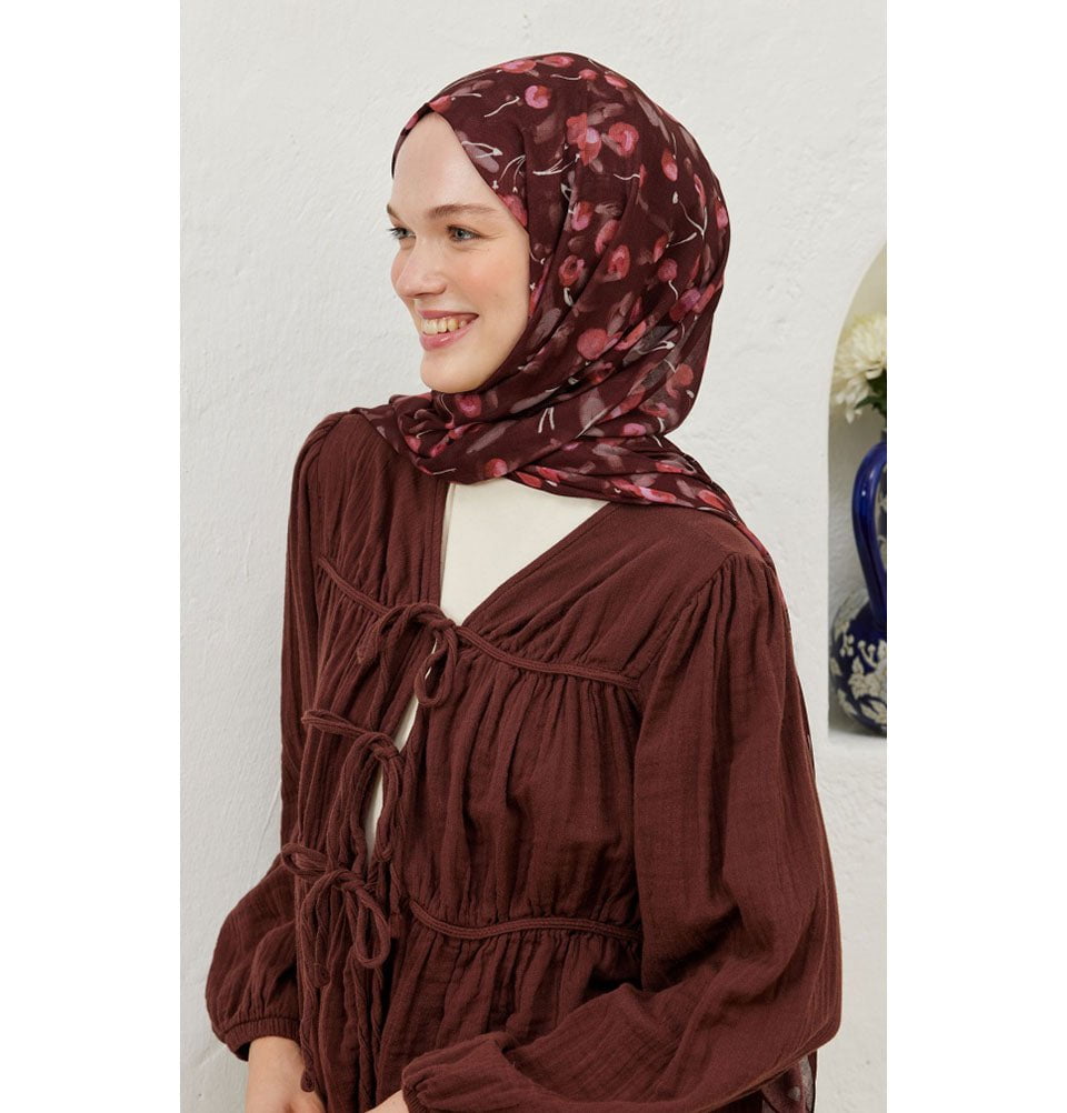 Modefa Shawl Red Rami Lightweight Hijab Shawl Cherry - Red