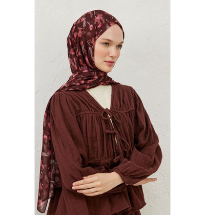 Modefa Shawl Red Rami Lightweight Hijab Shawl Cherry - Red