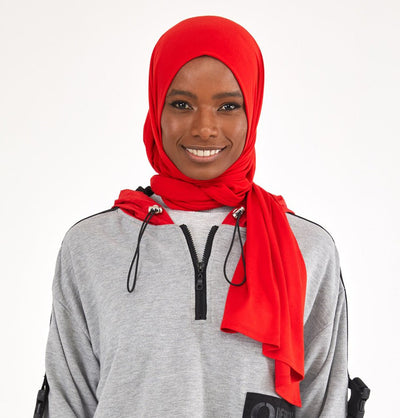Modefa Shawl Red Soft Jersey Shawl Hijab - Red