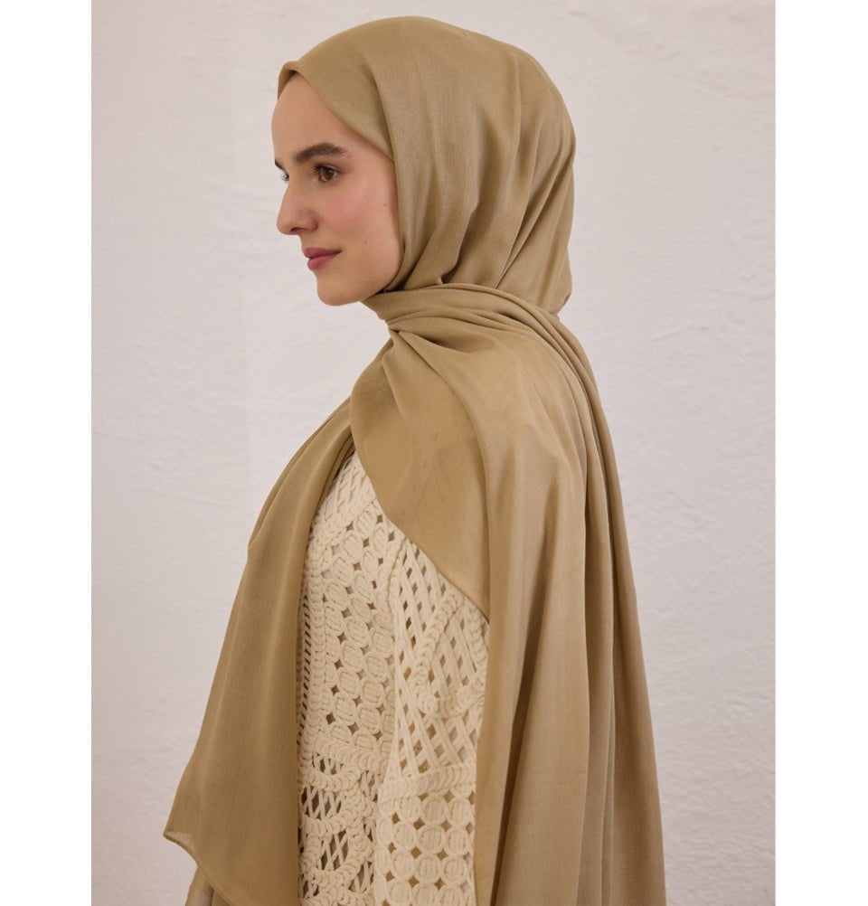 Modefa Shawl Safari Yellow Everyday Basic Soft Viscose Shawl Hijab - Safari Brown