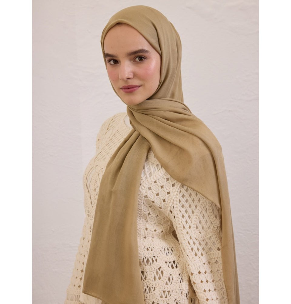 Modefa Shawl Safari Yellow Everyday Basic Soft Viscose Shawl Hijab - Safari Brown