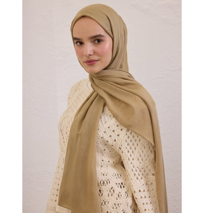 Modefa Shawl Safari Yellow Everyday Basic Soft Viscose Shawl Hijab - Safari Brown