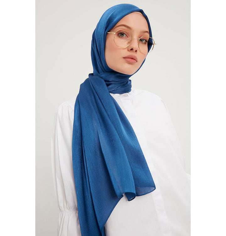 Shine Hijab Shawl Sapphire Blue - Main Image