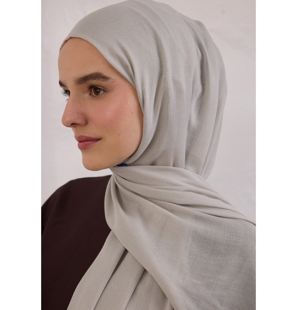 Modefa Shawl Silver Everyday Basic Soft Viscose Shawl Hijab - Silver