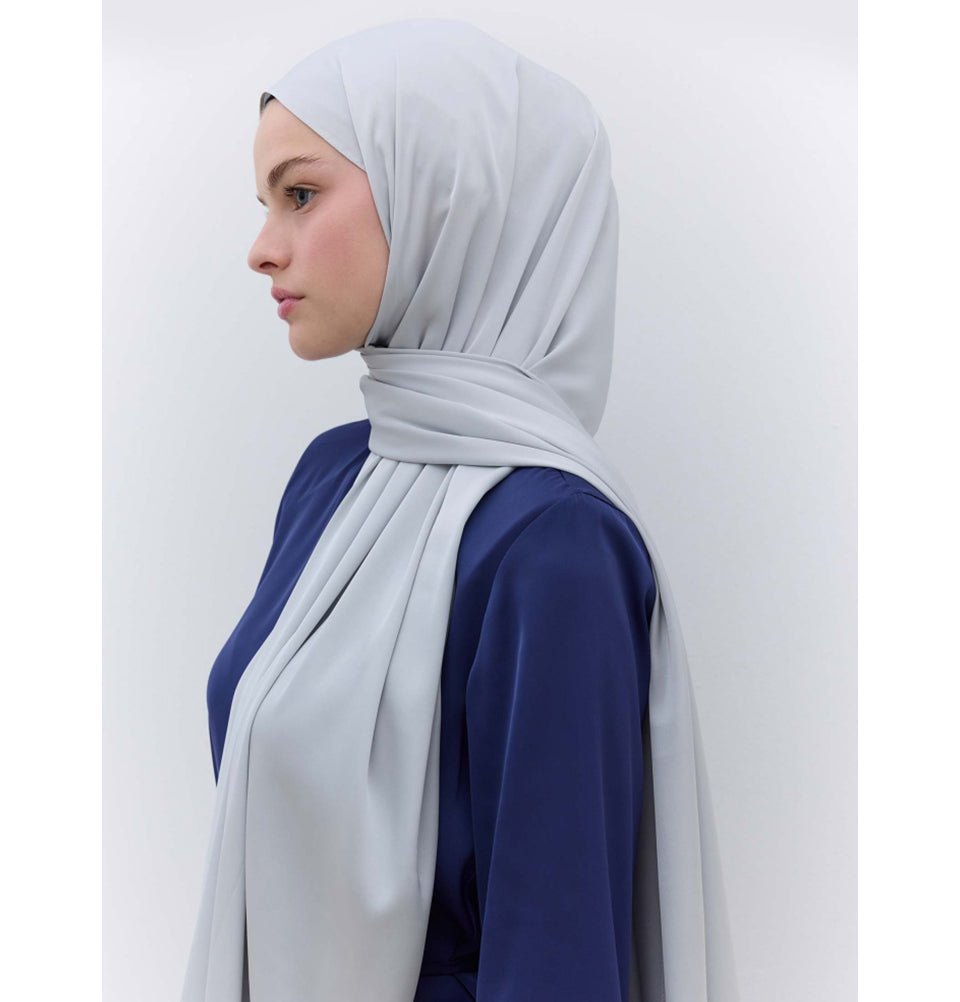 Modefa Shawl Silver Satin Elegance Shawl Hijab - Silver