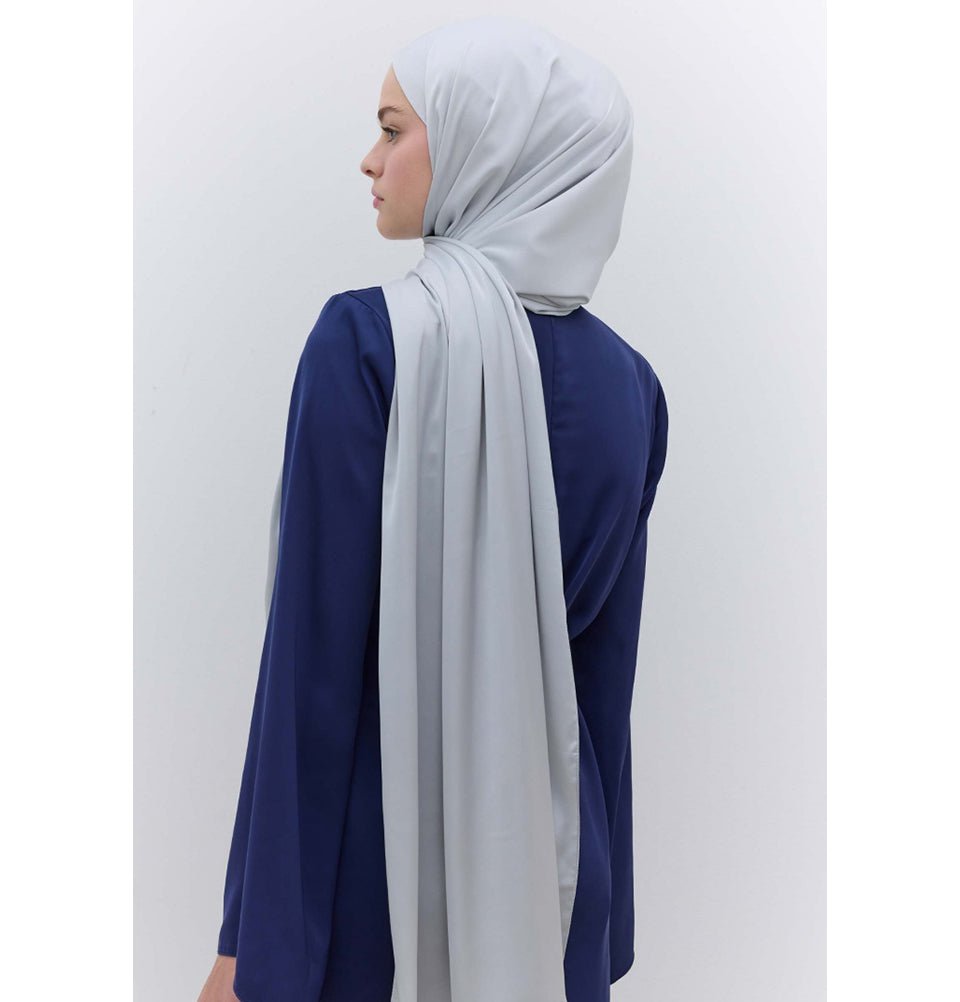 Modefa Shawl Silver Satin Elegance Shawl Hijab - Silver