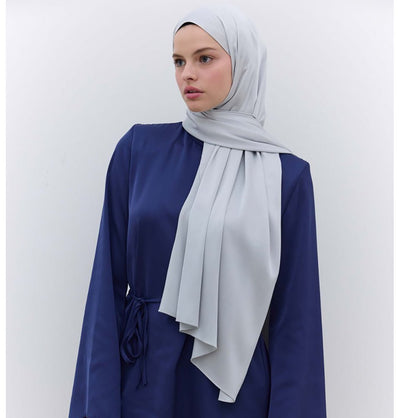 Modefa Shawl Silver Satin Elegance Shawl Hijab - Silver