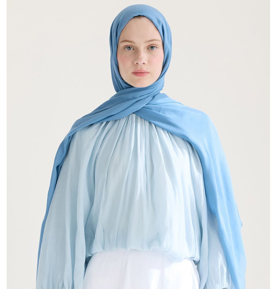 Modefa Shawl Sky Blue Everyday Basic Soft Viscose Shawl Hijab - Sky Blue