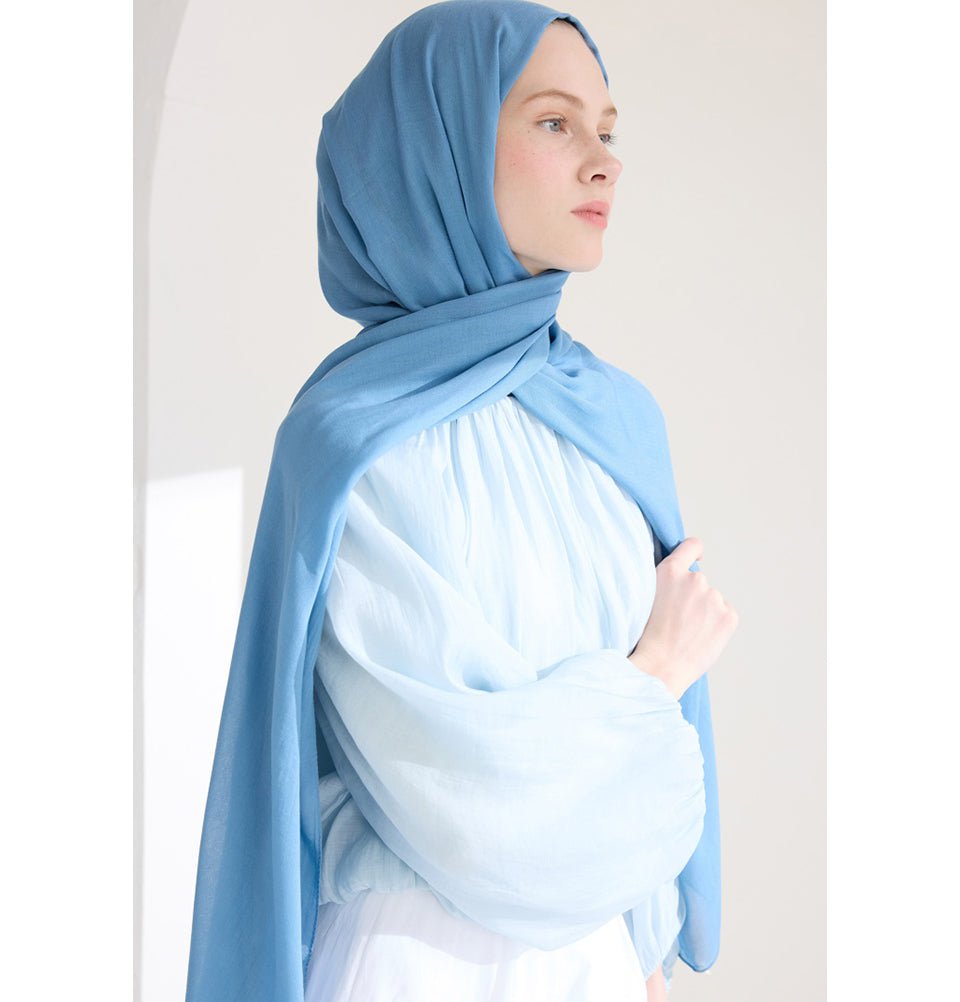 Modefa Shawl Sky Blue Everyday Basic Soft Viscose Shawl Hijab - Sky Blue