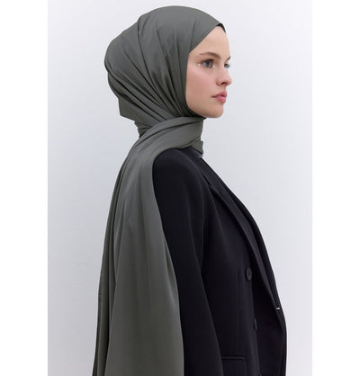 Modefa Shawl Smokey Grey Satin Elegance Shawl Hijab - Smokey Grey