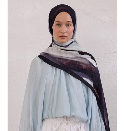 Modefa Shawl Smokey Rami Lightweight Hijab Shawl Color Waves - Smokey
