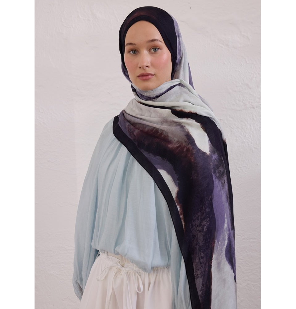 Modefa Shawl Smokey Rami Lightweight Hijab Shawl Color Waves - Smokey