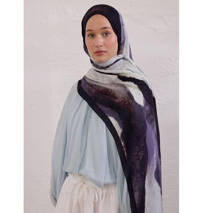 Modefa Shawl Smokey Rami Lightweight Hijab Shawl Color Waves - Smokey