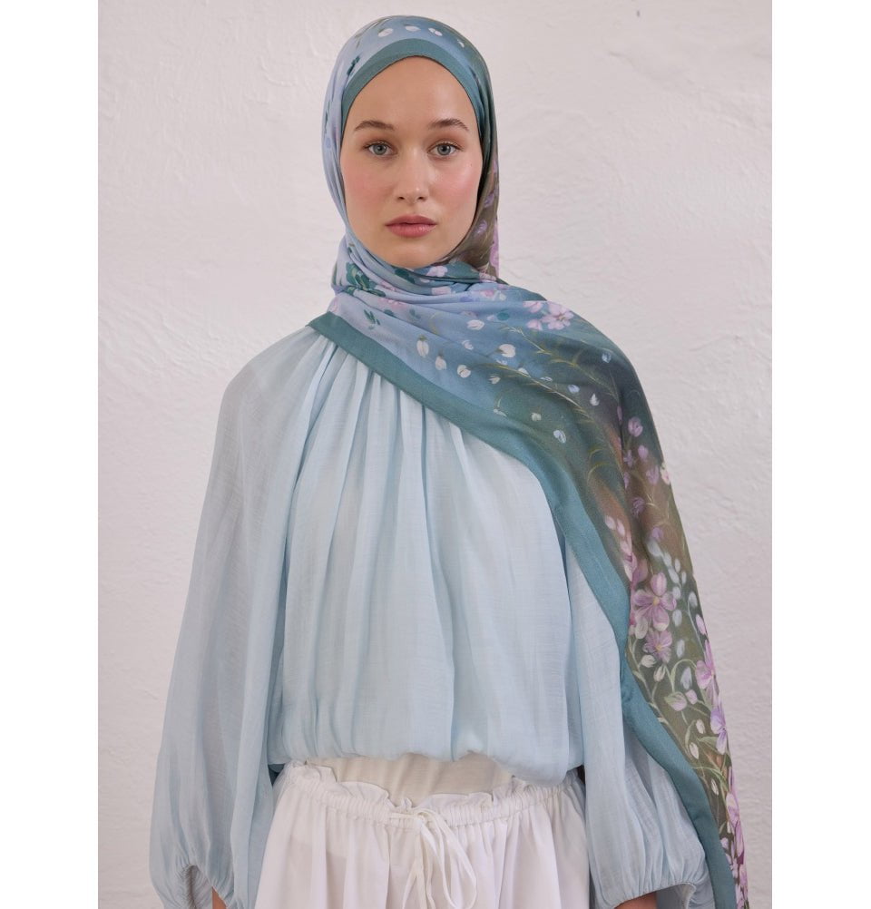 Modefa Shawl Soft Blue Rami Lightweight Hijab Shawl Wisteria - Soft Blue