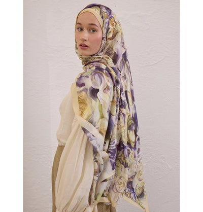 Modefa Shawl Soft Yellow Rami Lightweight Hijab Shawl Nerissa - Soft Yellow