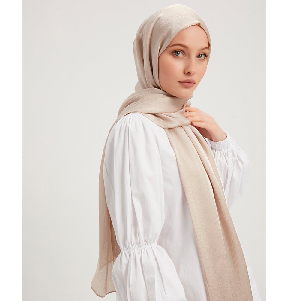 Modefa Shawl Stone Beige Shine Hijab Shawl - Stone Beige