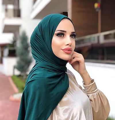 Modefa Shawl Teal Green Soft Jersey Shawl Hijab - Teal Green