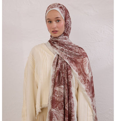 Modefa Shawl Tree Bark Rami Lightweight Hijab Shawl Secret Elegance - Tree Bark